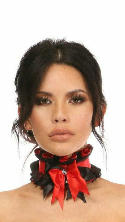 Sexy Red with Black Lace Costume Choker