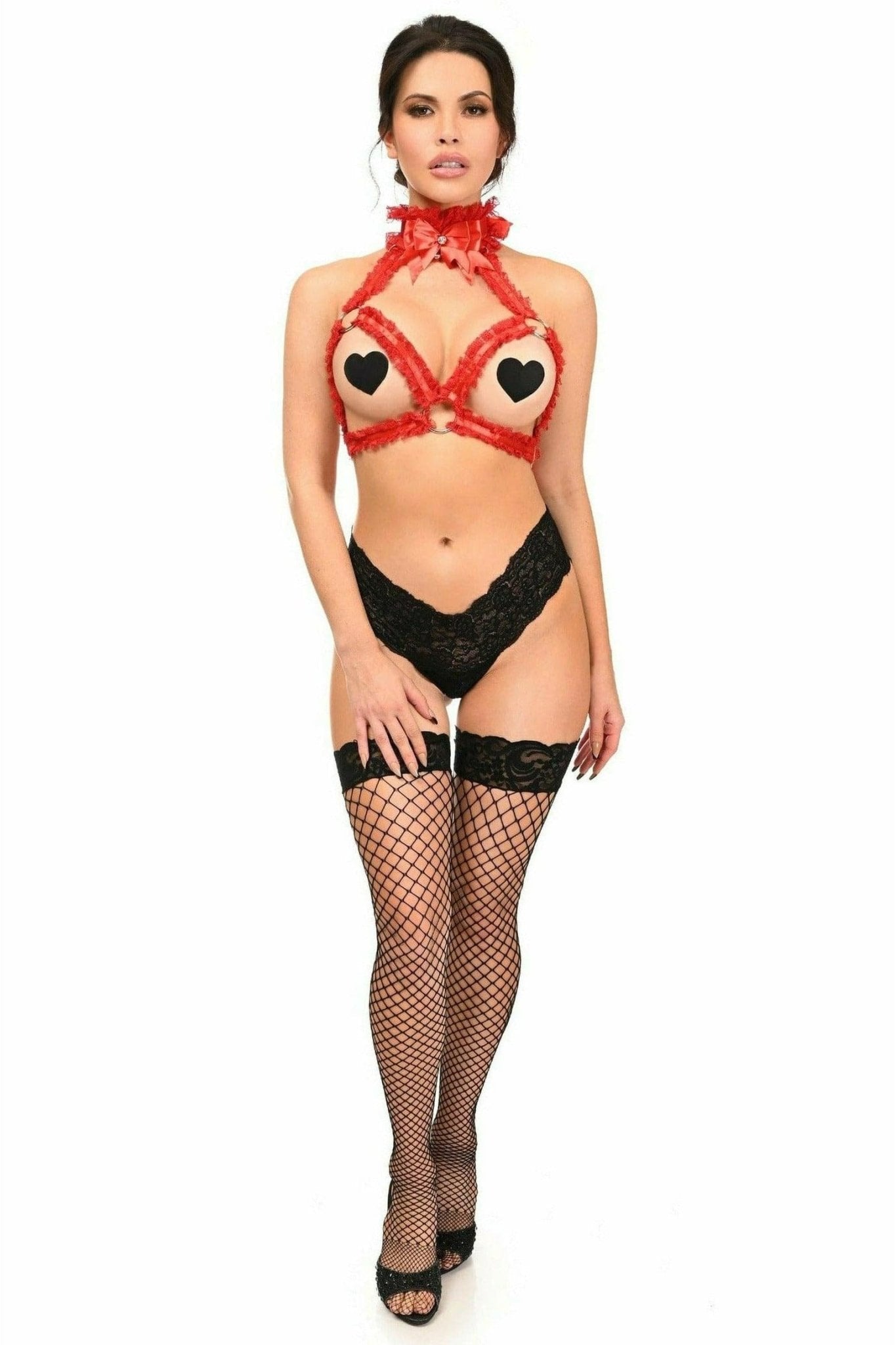 Sexy Red with Red Triangle Top Body Harness Musotica.com