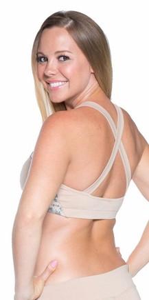 Sexy Seaman Criss Cross Athletic Green Sports Bra Top - Tan/Green Musotica.com