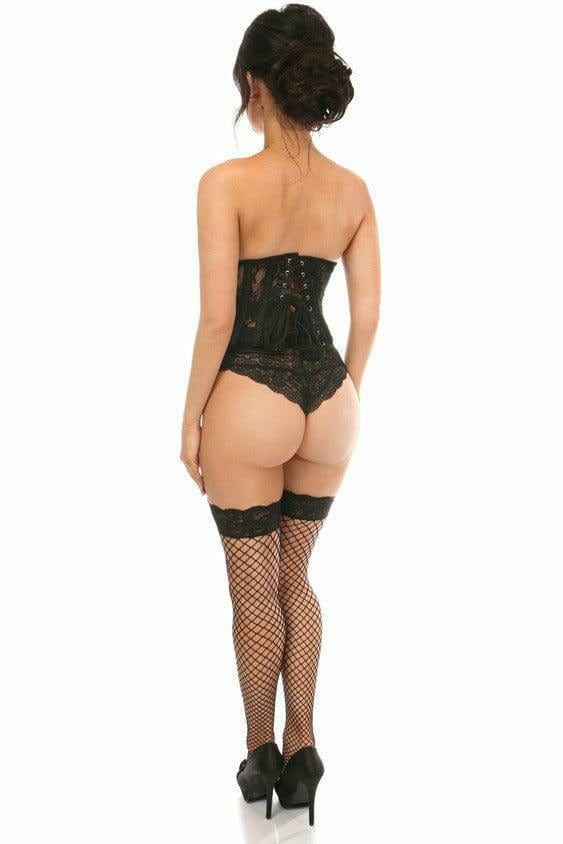 Sexy Sheer Black Lace Open Bust Underwire Short Underbust Corset Musotica.com