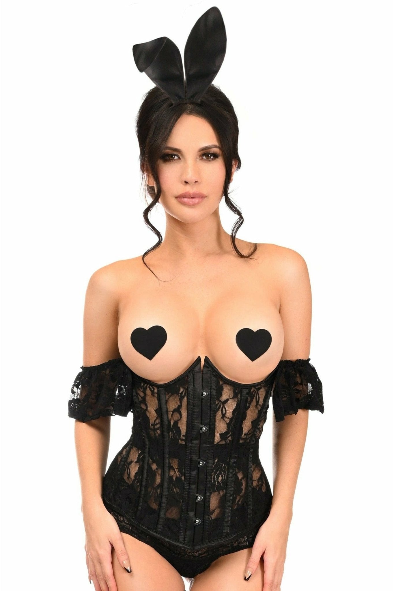 Sexy Three Piece Daring Lace Bunny Corset Costume Musotica.com