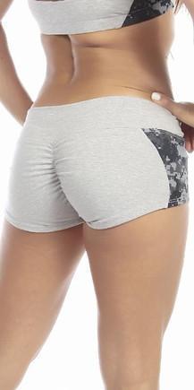 Sexy Unbroken Honor Military Navy Scrunch Back Work Out Shorts - Grey/Blue Musotica.com