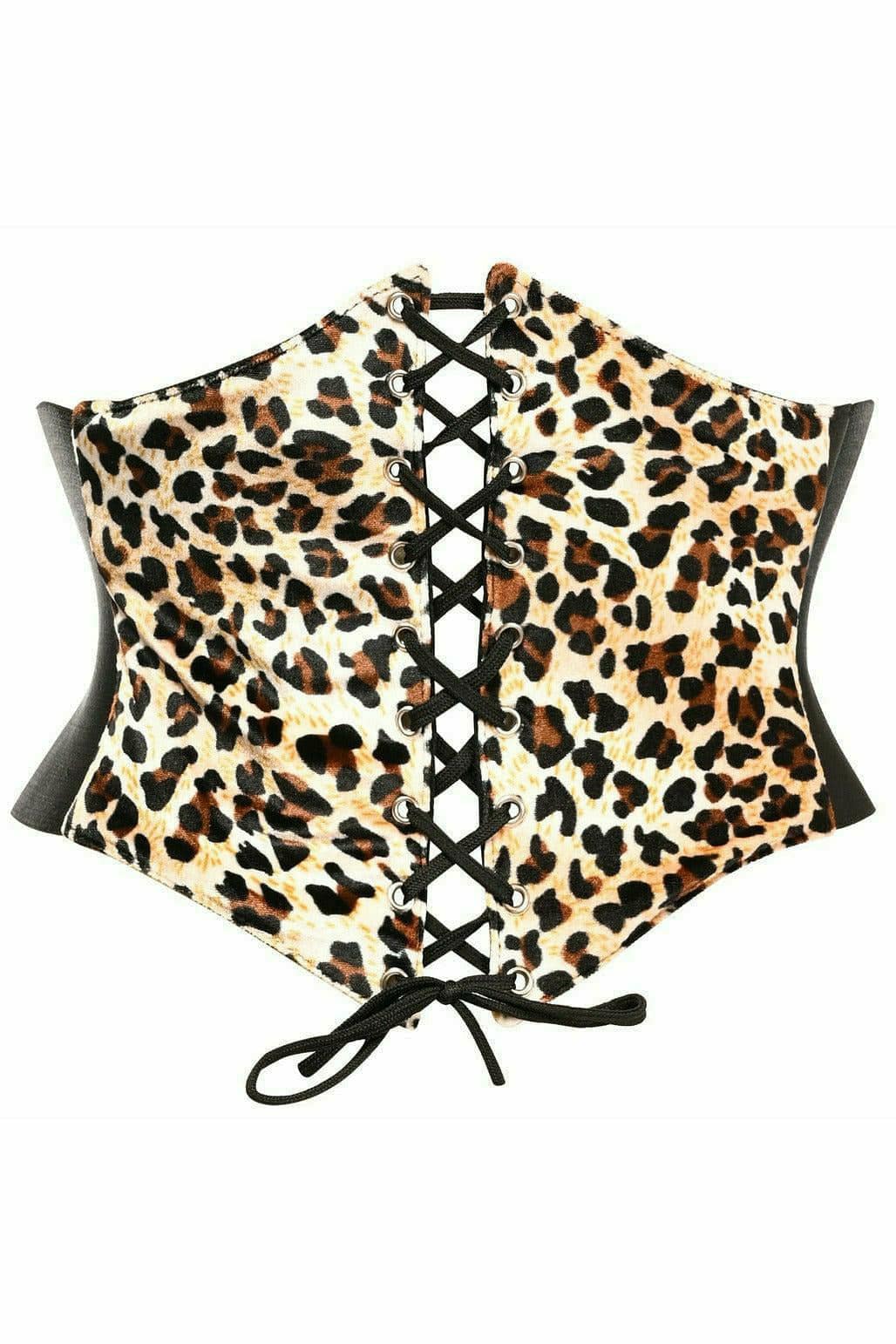 Sexy Velvet Leopard Corset Belt Cincher Musotica.com