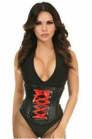 Sexy Wet Look Faux Leather Lace-Up Under Bust Corset Musotica.com