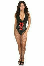 Sexy Wet Look Faux Leather Lace-Up Under Bust Corset Musotica.com