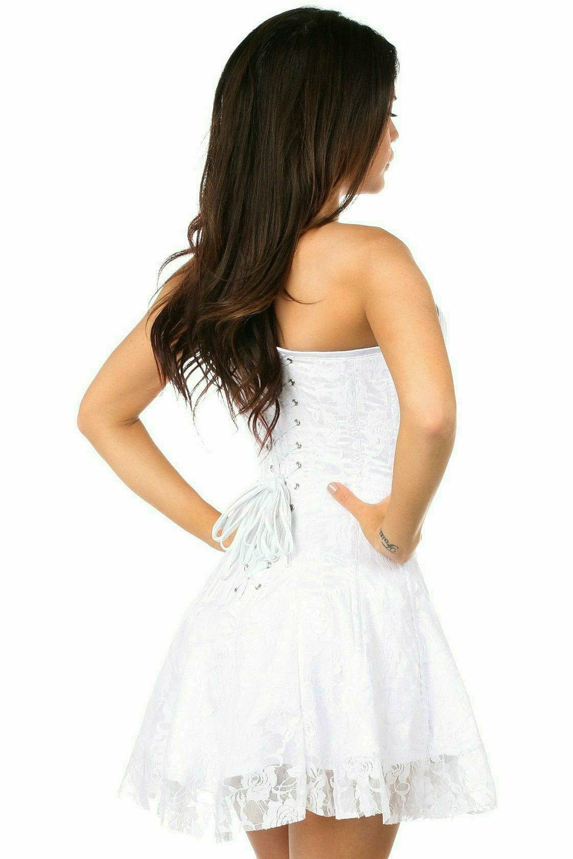 Sexy White Lace Corset Dress Musotica.com