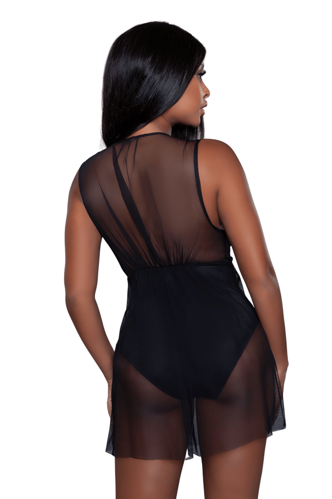 Sheer Mesh Babydoll with Bodysuit Musotica.com