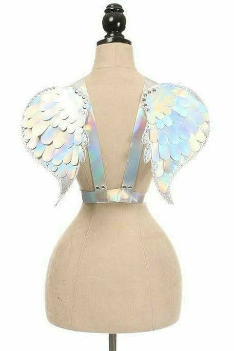 Silver Hologram Angel Wing Harness Musotica.com