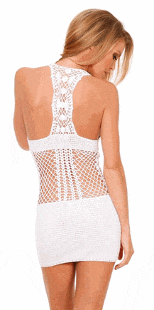 T-Back Crochet Mini Dress Musotica.com