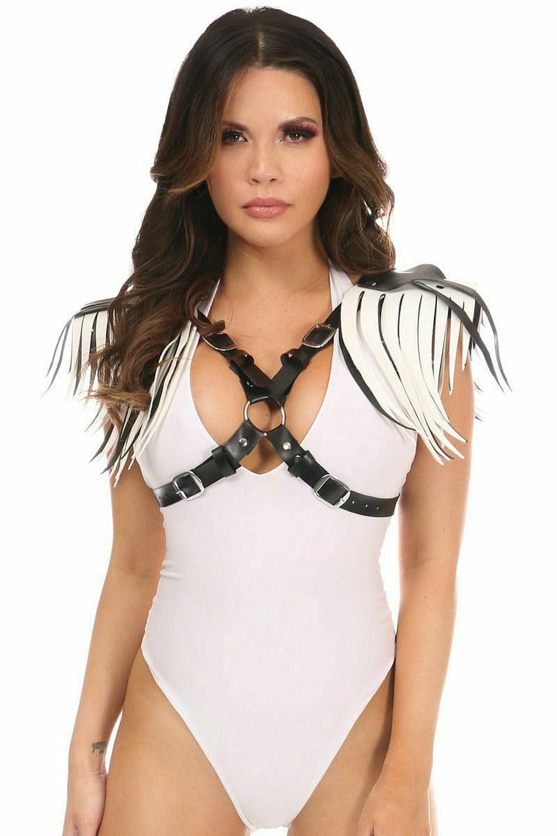 Vegan Leather Body Harness with Fringe Musotica.com