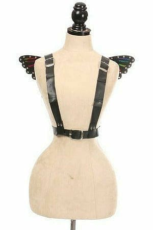 Vegan Leather & Rainbow Small Butterfly Wing Harness Musotica.com