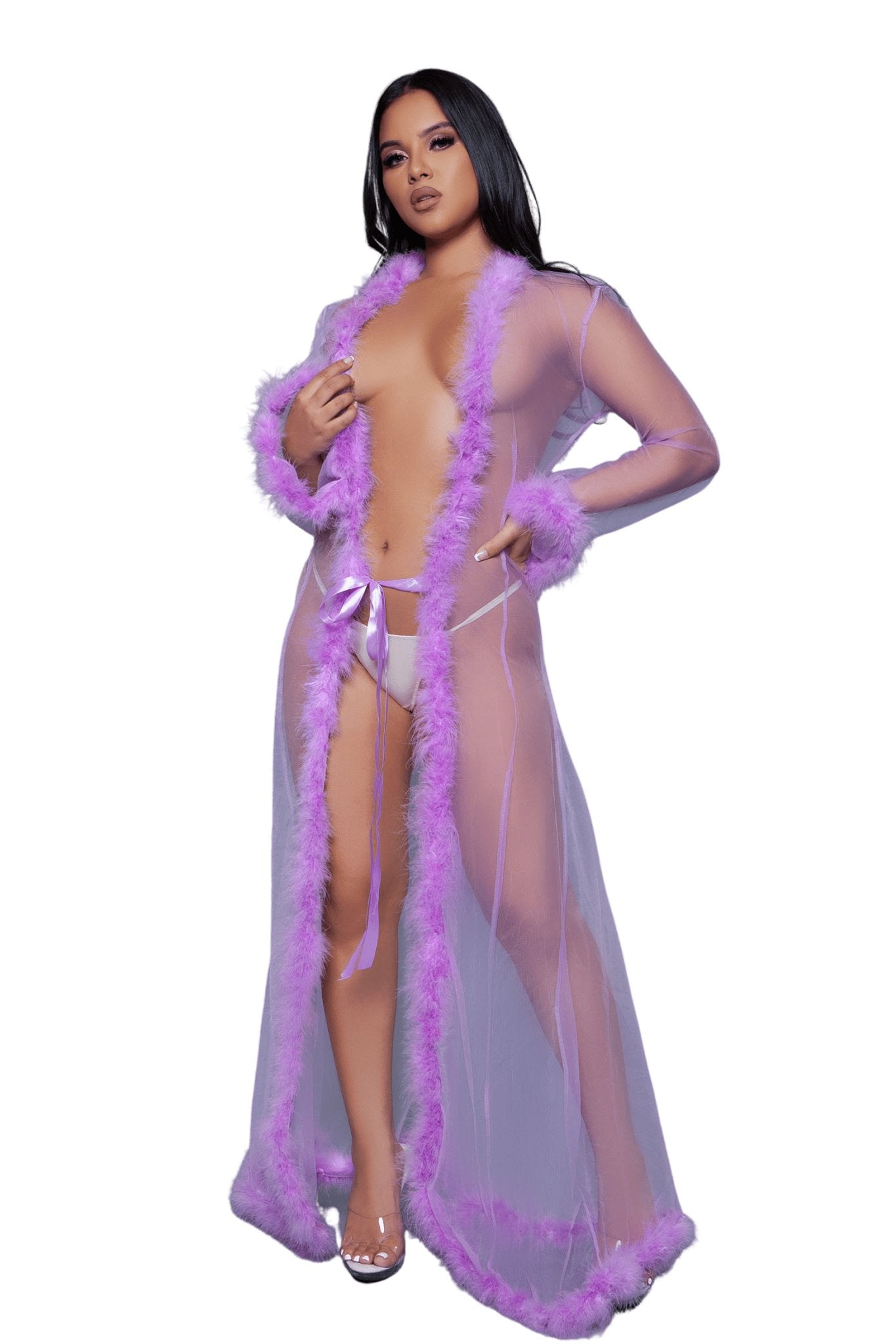 Vintage Look Marabou Long Robe Musotica.com