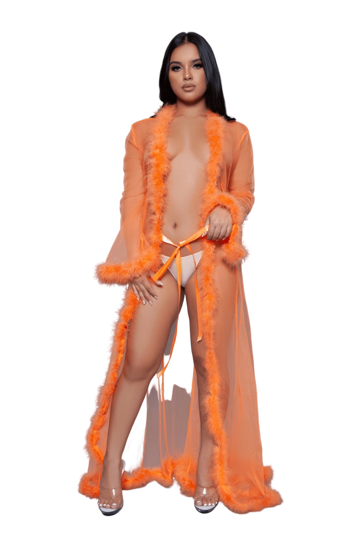Vintage Look Marabou Long Robe Musotica.com