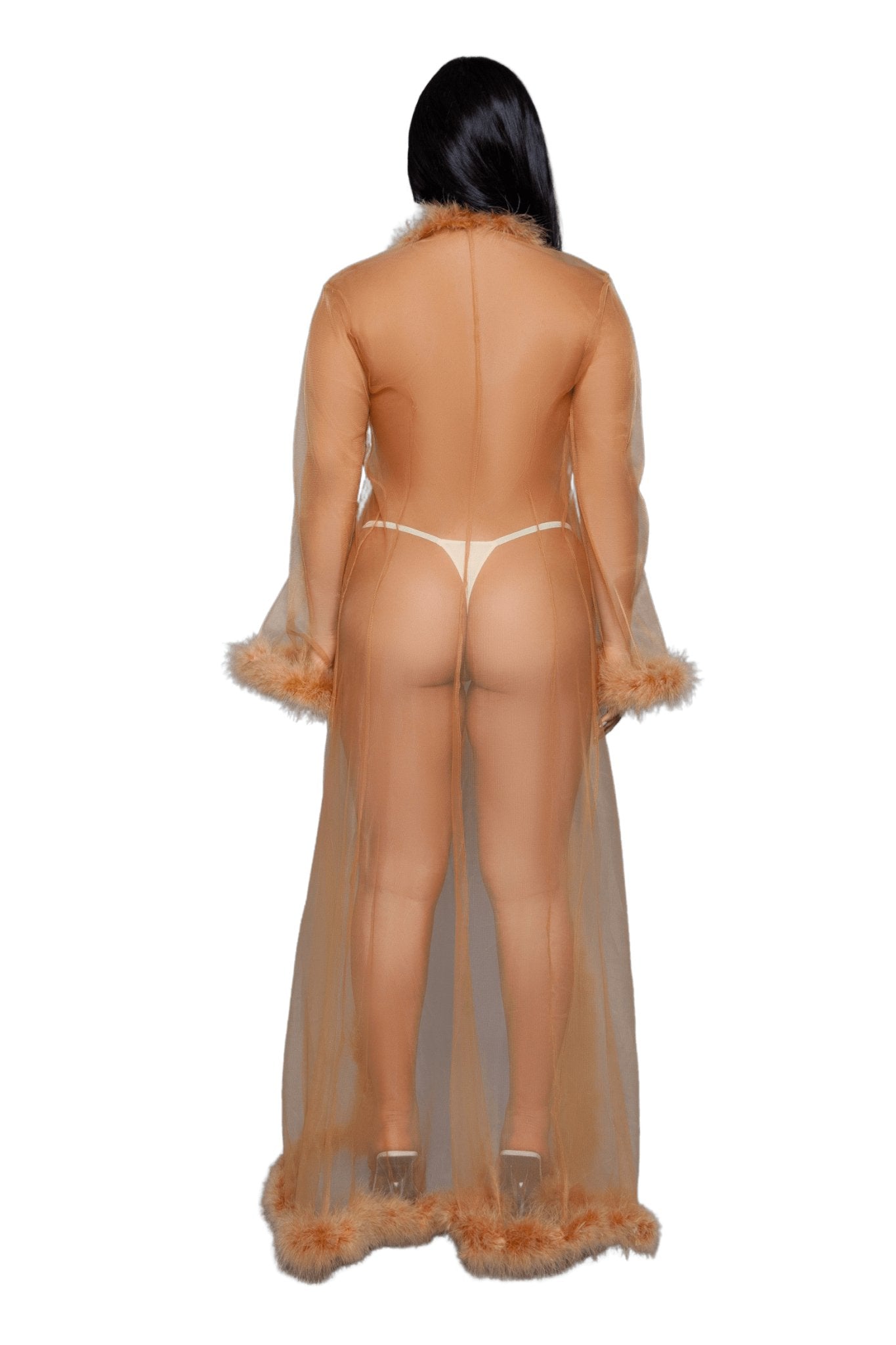 Vintage Look Marabou Long Robe Musotica.com