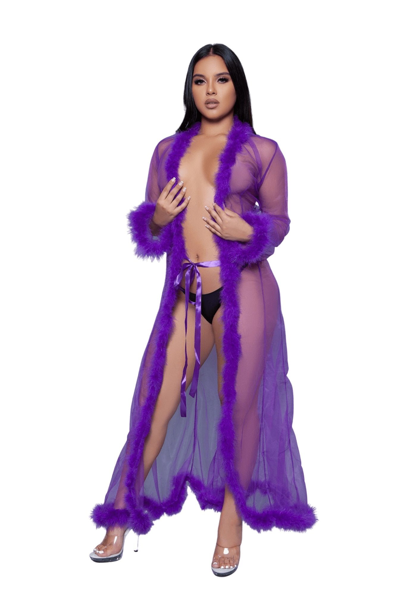 Vintage Look Marabou Long Robe Musotica.com
