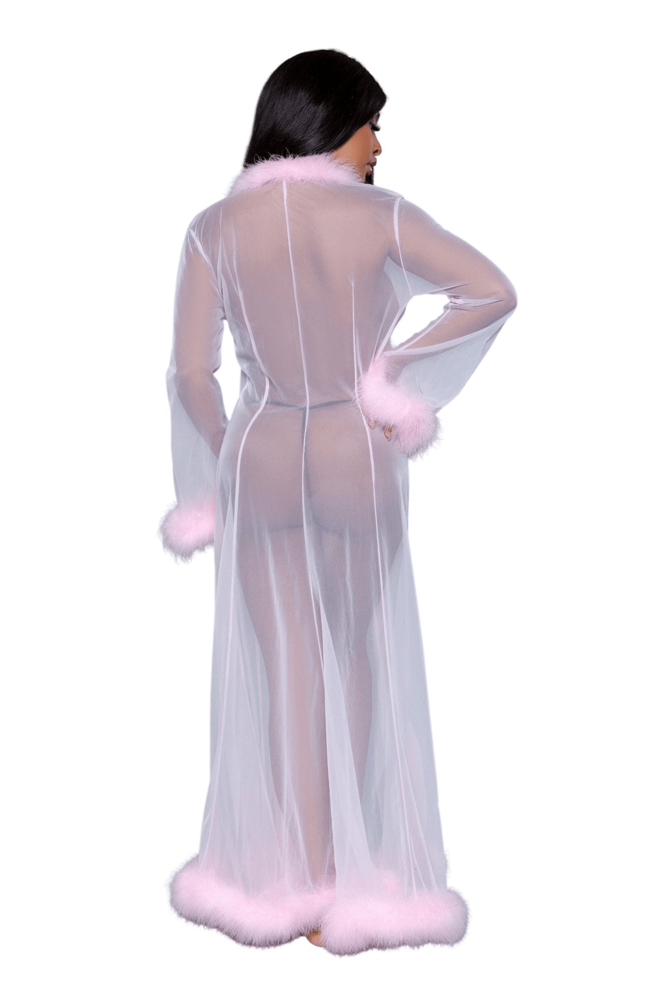 Vintage Look Marabou Long Robe Musotica.com