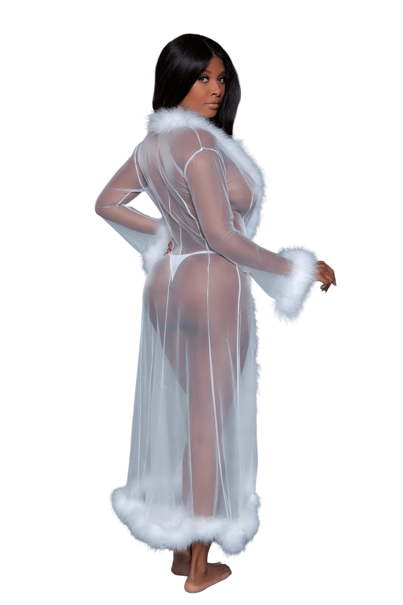 Vintage Look Marabou Long Robe Musotica.com