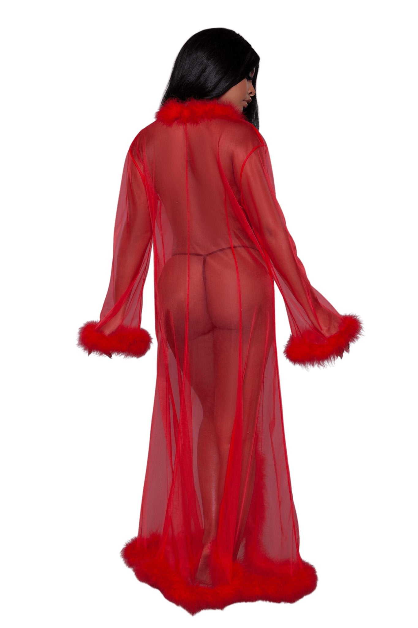 Vintage Look Marabou Long Robe Musotica.com