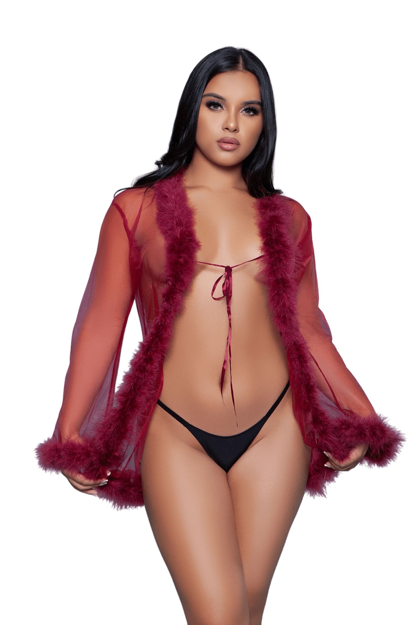 Vintage Look Marabou Short Robe Musotica.com