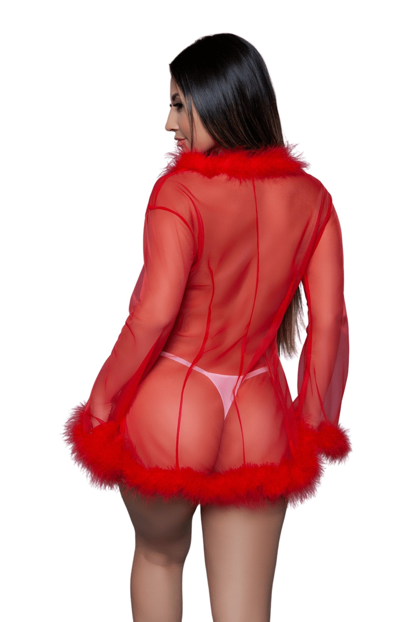 Vintage Look Marabou Short Robe Musotica.com
