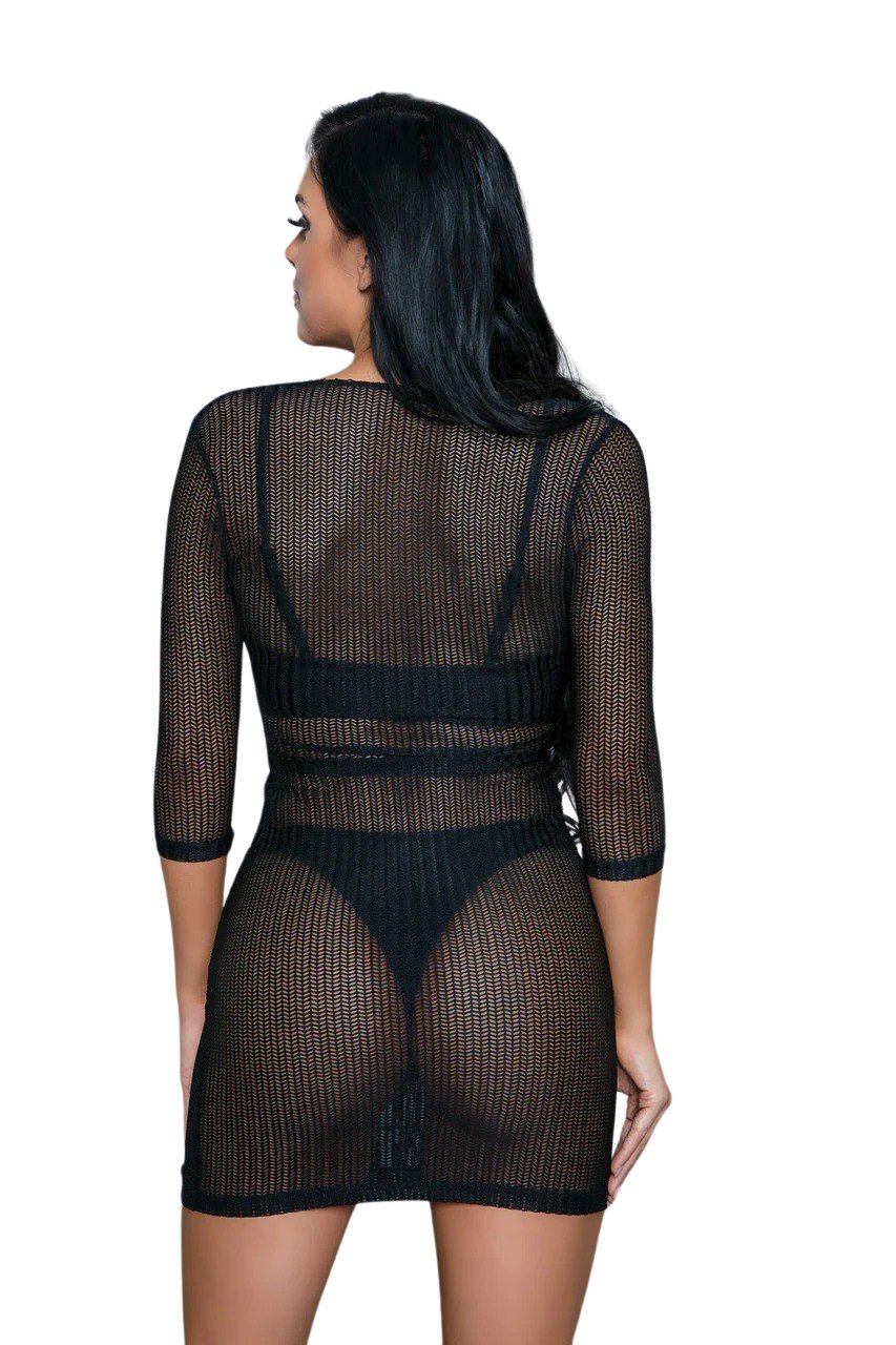 Waist-Kissed Sheer Elegance Mini Dress Musotica.com